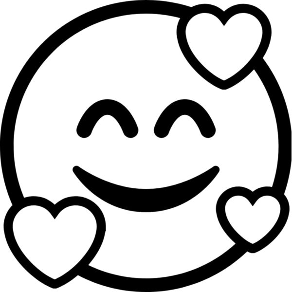 Smiling Face with Hearts Love bw Thumbnail