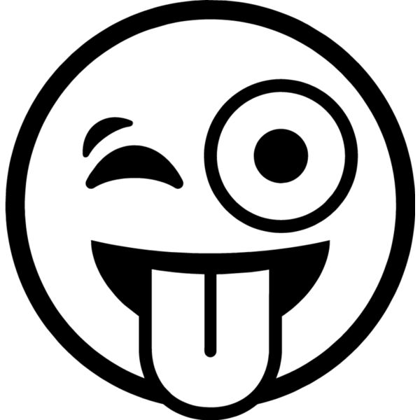 Winking face with tongue bw Thumbnail